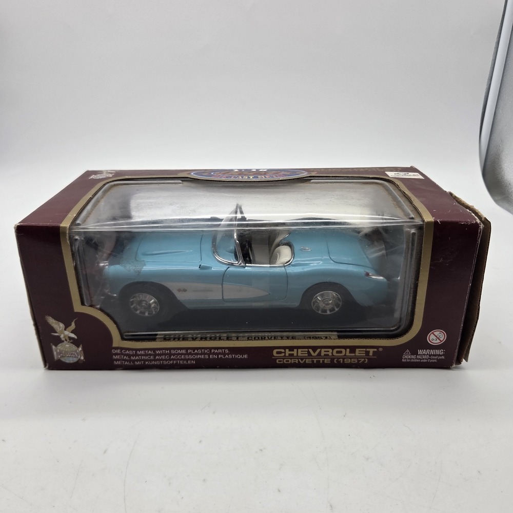 Road Legends 1957 Chevy Corvette Baby Blue Convertible 1:18 Scale Diecast 92018